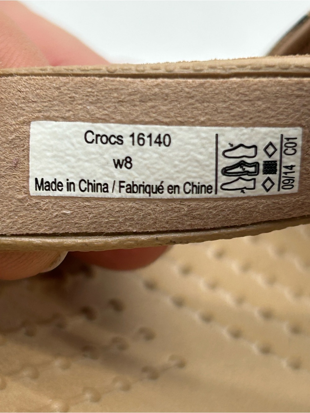 Crocs Cypress IV Women’s Leopard Print Tan Heeled Sandals size 8W NWOT - Picture 6 of 7